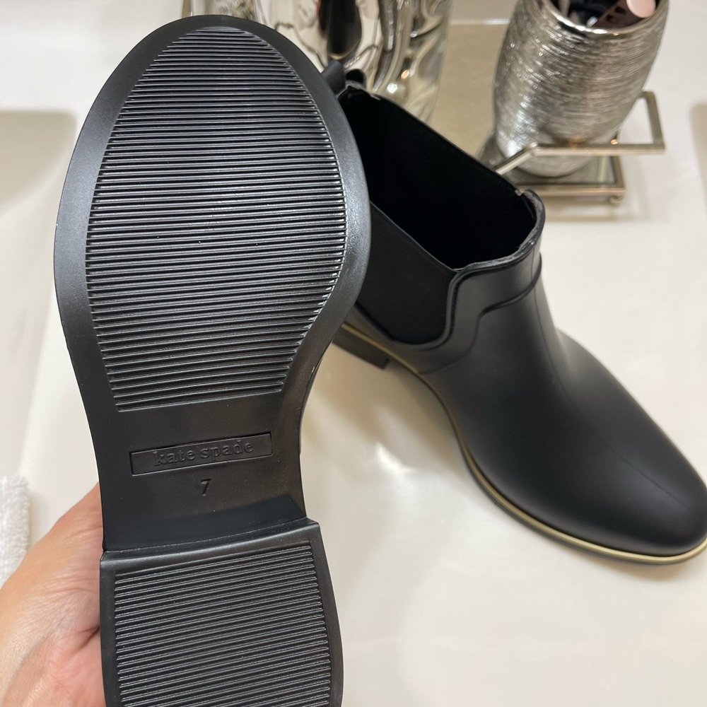 Kate Spade New York Sally Black Rain Ankle Bow Boots Women's Size 6,7,8 - Picture 4 of 12